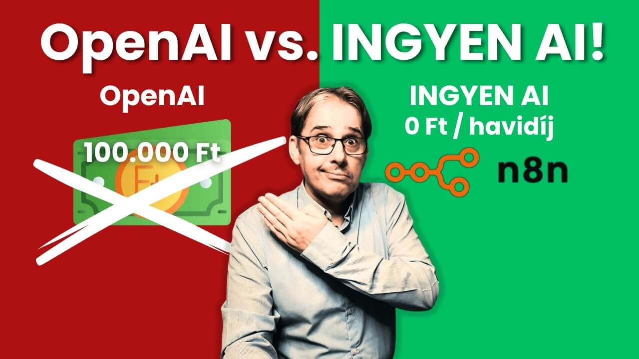 #2 STOP! Ne fizess TÖBBET az AI-ért! n8n vs. OpenAI: Így spórolsz meg 100.000 Ft-ot!